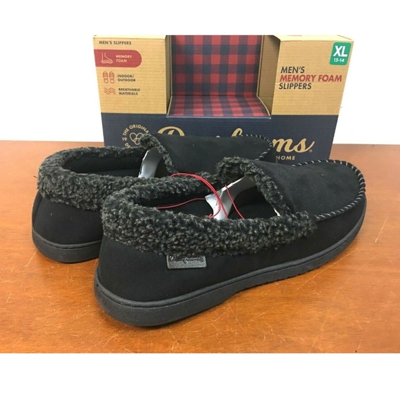 NEW Dearfoams Men's Memory Foam Slippers Black - Picture 5 of 6